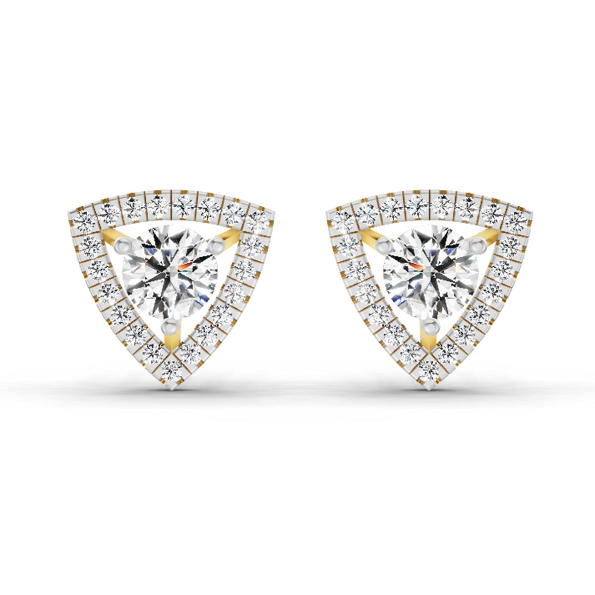 1.9 Carat Halo Diamond Earrings 14K