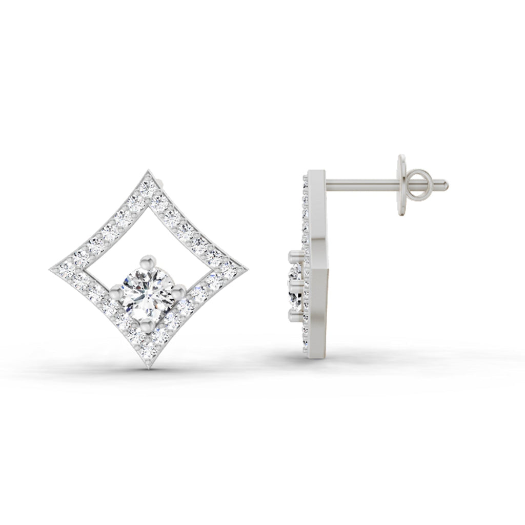 Regal Round Diamond Stud Earrings