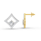 0.79 Carat Round Kite Stud Earrings 14K