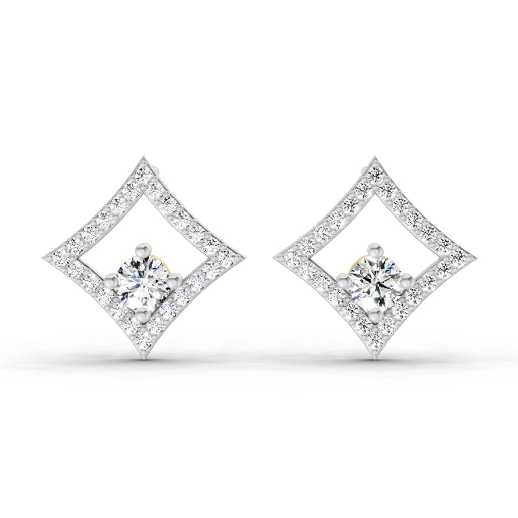 0.79 Carat Round Kite Stud Earrings 14K