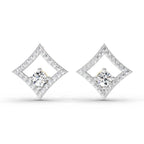 0.79 Carat Round Kite Stud Earrings 14K