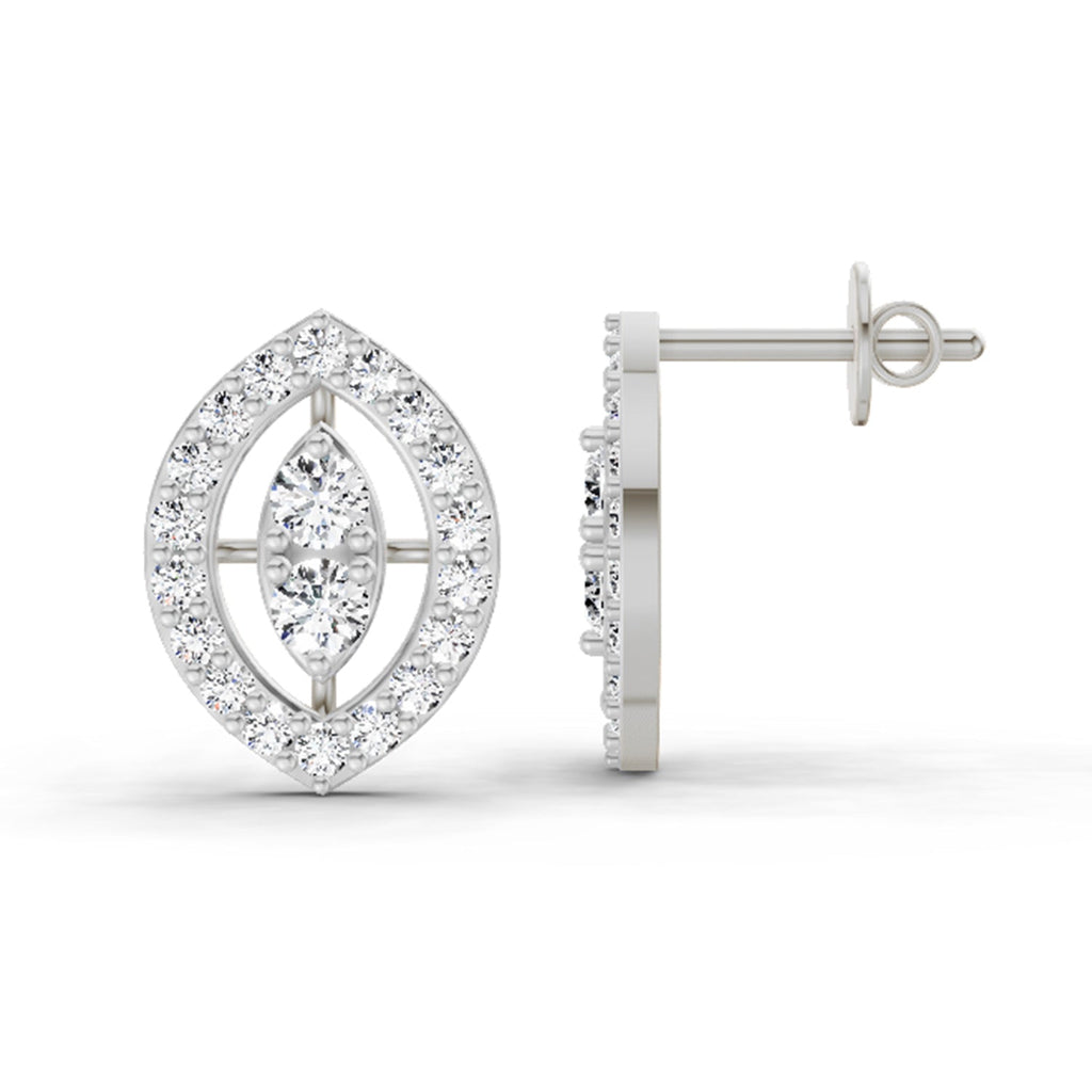 Brilliant Halo Diamond Stud Earrings