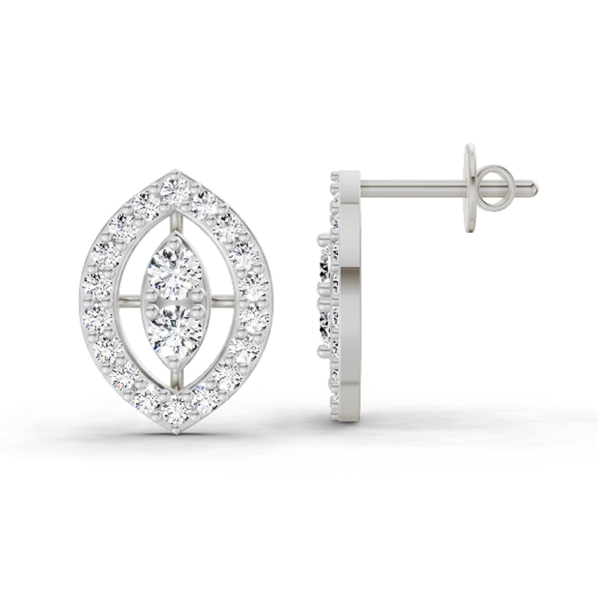Brilliant Halo Diamond Stud Earrings