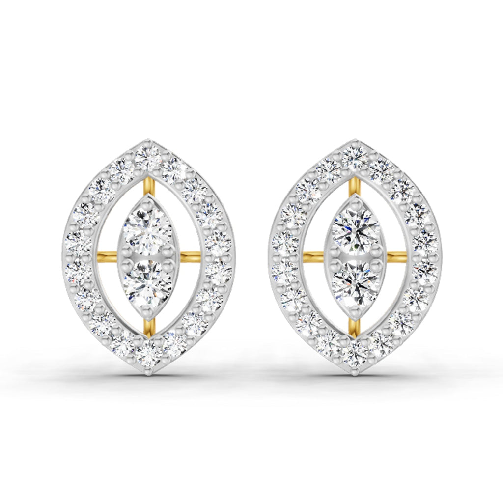 0.79 Carat Halo Stud Earrings 14K