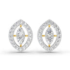 0.79 Carat Halo Stud Earrings 14K