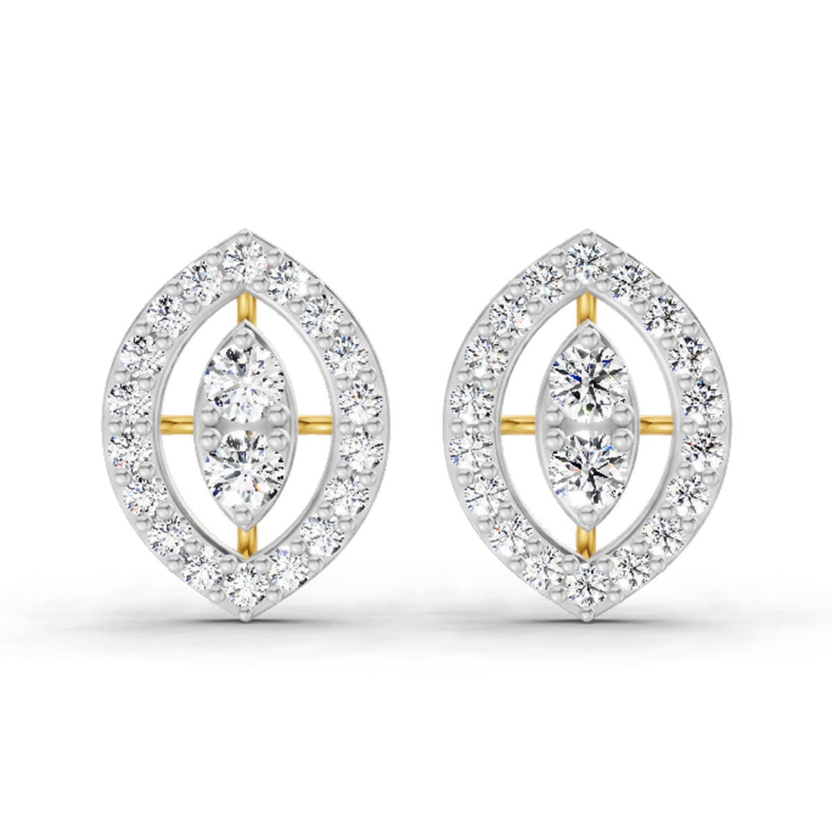 0.79 Carat Halo Stud Earrings 14K