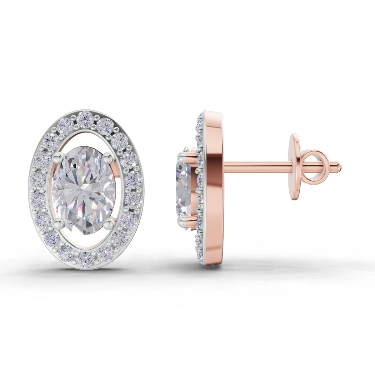 Brilliant Oval Celeste Diamond Earrings