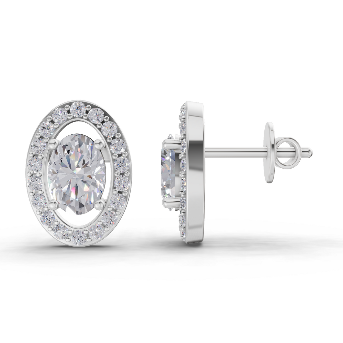 Brilliant Oval Celeste Diamond Earrings