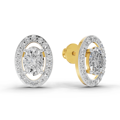 1.93 Carat Celeste Oval Diamond Earrings 14K