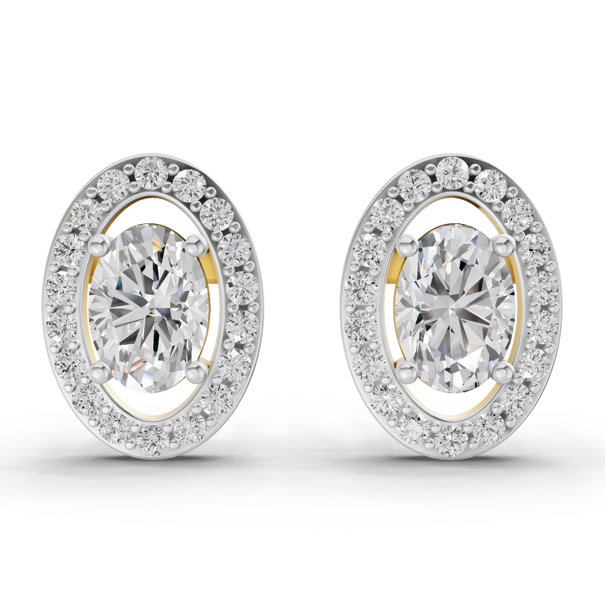 1.93 Carat Celeste Oval Diamond Earrings 14K