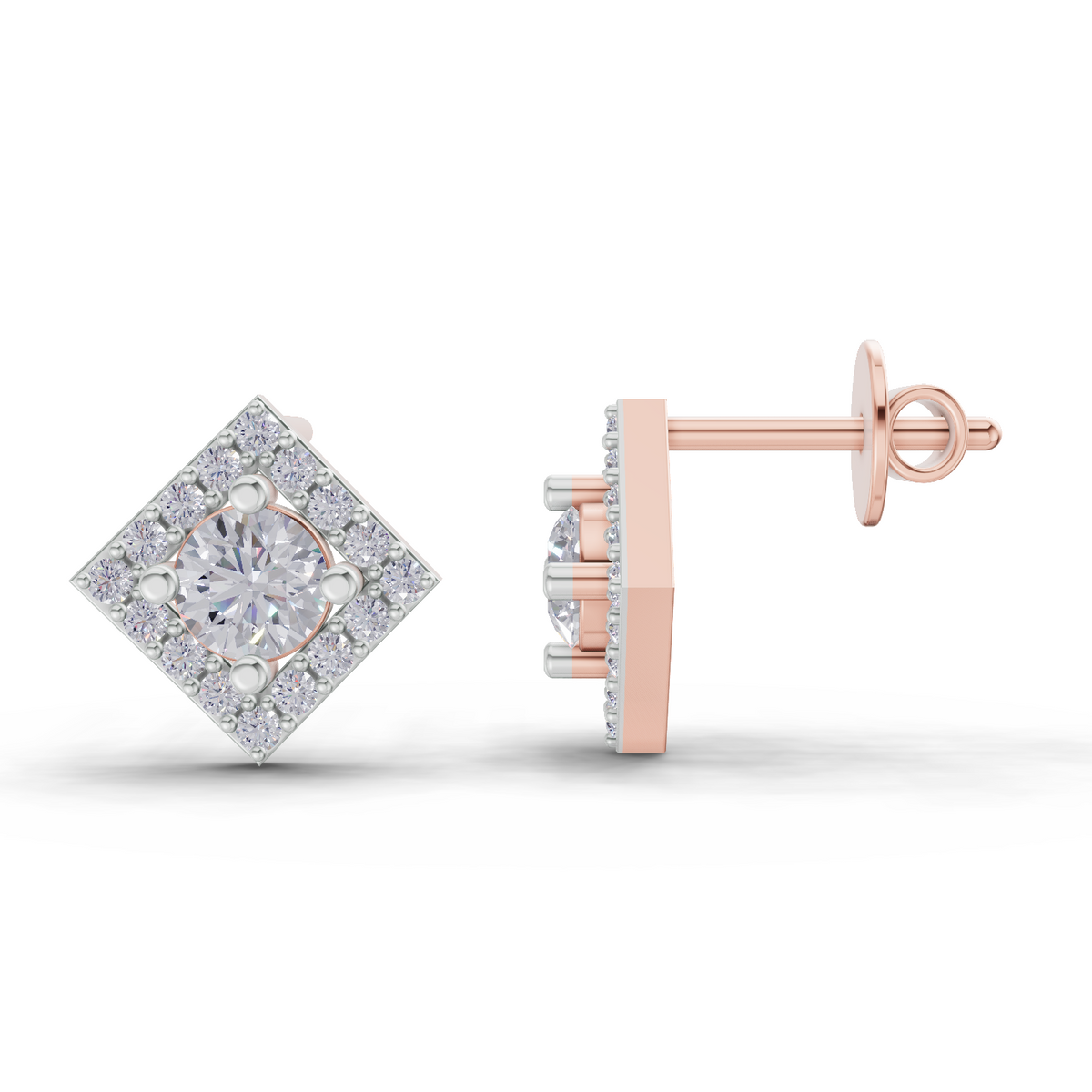 Glistening Square Diamond Earrings