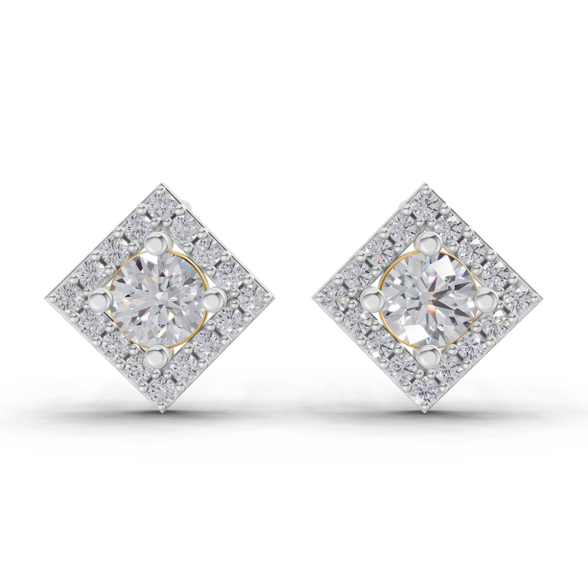 0.81 Carat Square Diamond Earrings 14K