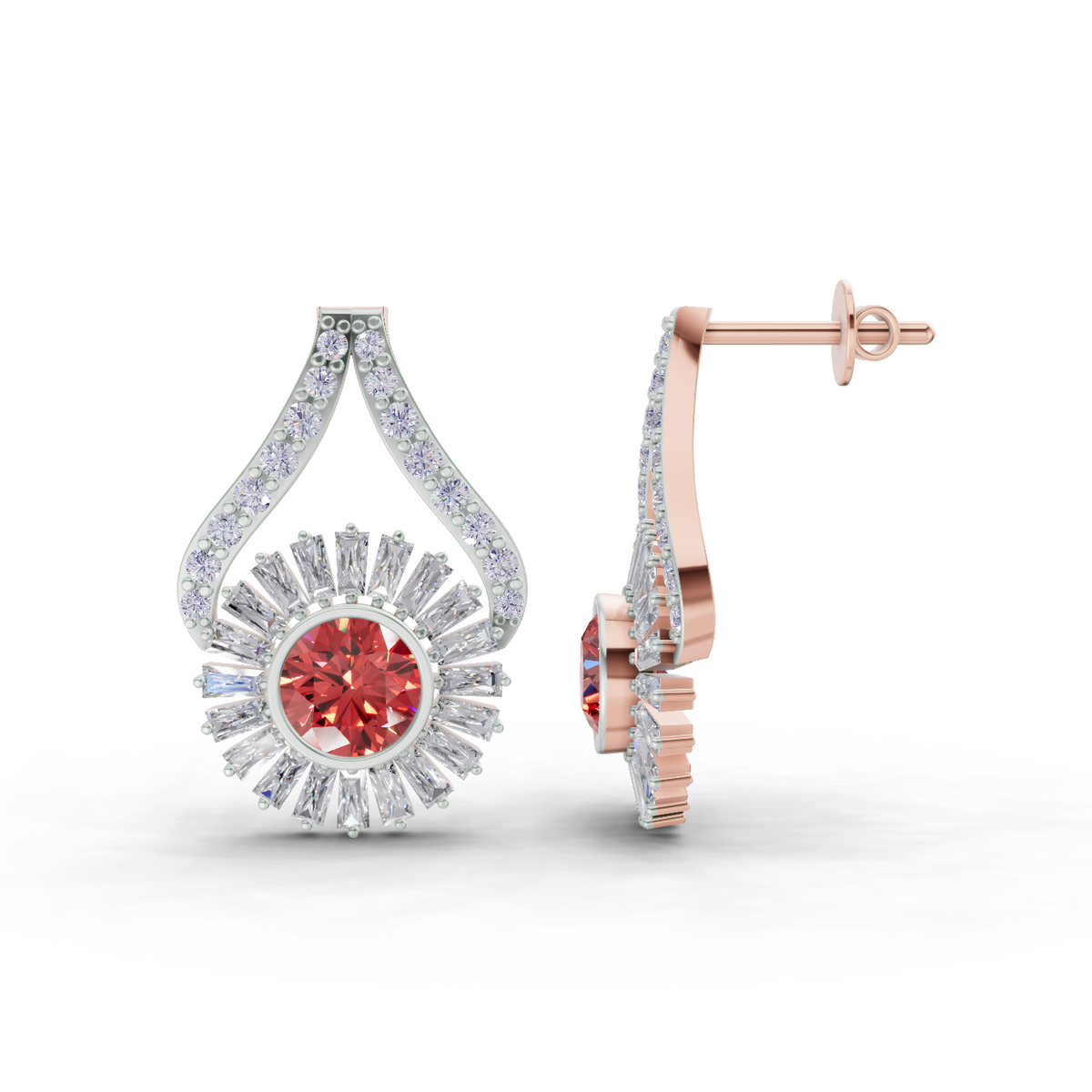 Sparkling Baguette Diamond Earrings