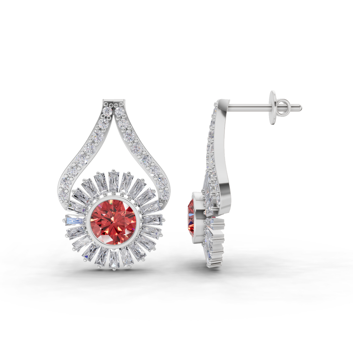 Sparkling Baguette Diamond Earrings