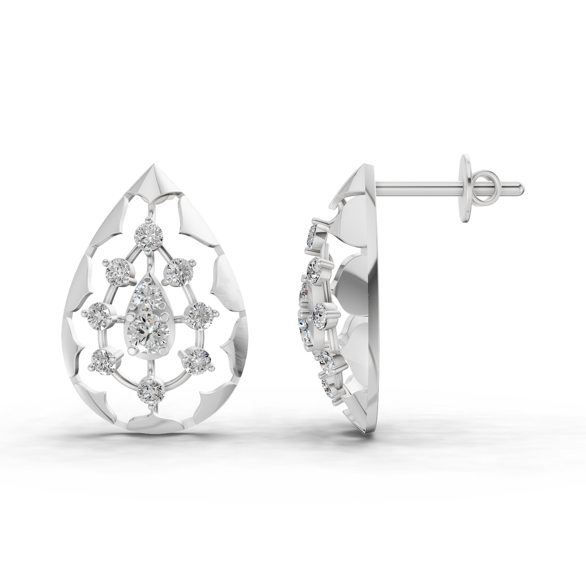 Lustrous Teardrop Diamond Earrings
