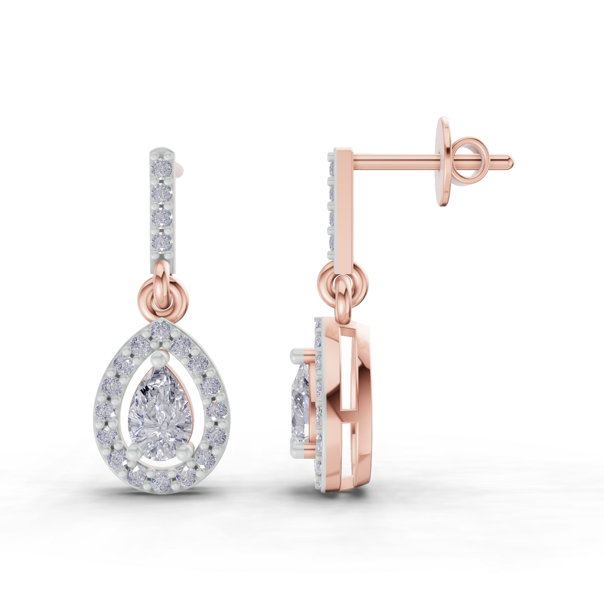 Exquisite Pear Celeste Diamond Earrings