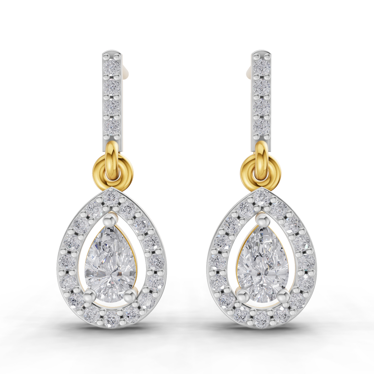 1.04 Carat Celeste Pear Drops Earrings 14K