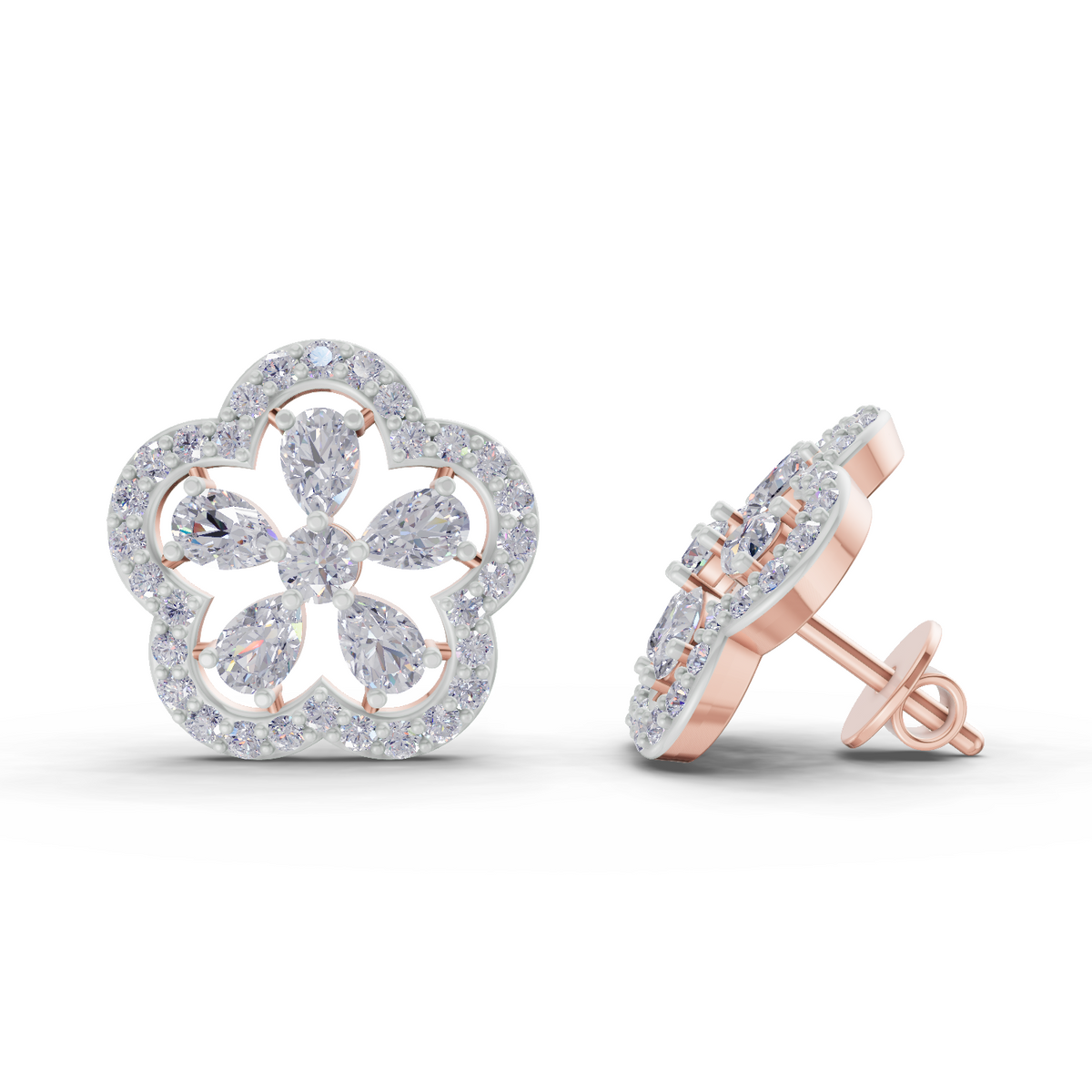 Majestic Floral Diamond Earrings