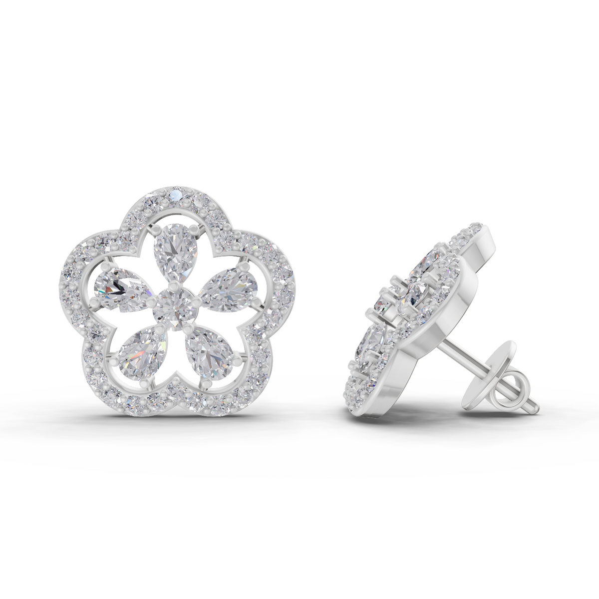 Majestic Floral Diamond Earrings
