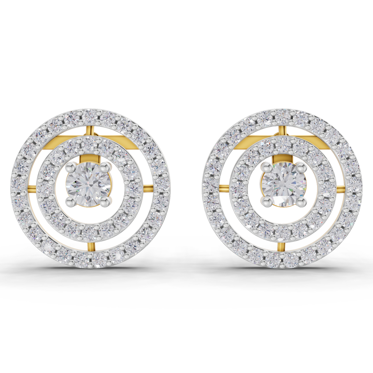 1.14 Carat Eternal Halo Diamond Studs Earrings 14K