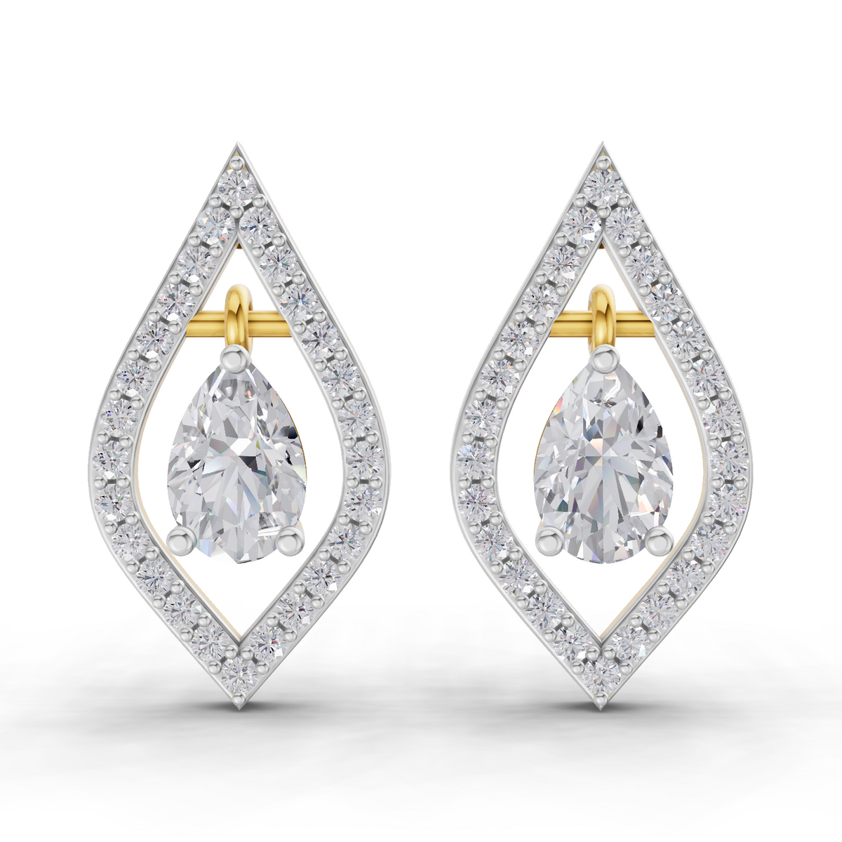 1.52 Carat Dewdrop Studs Earrings 14K