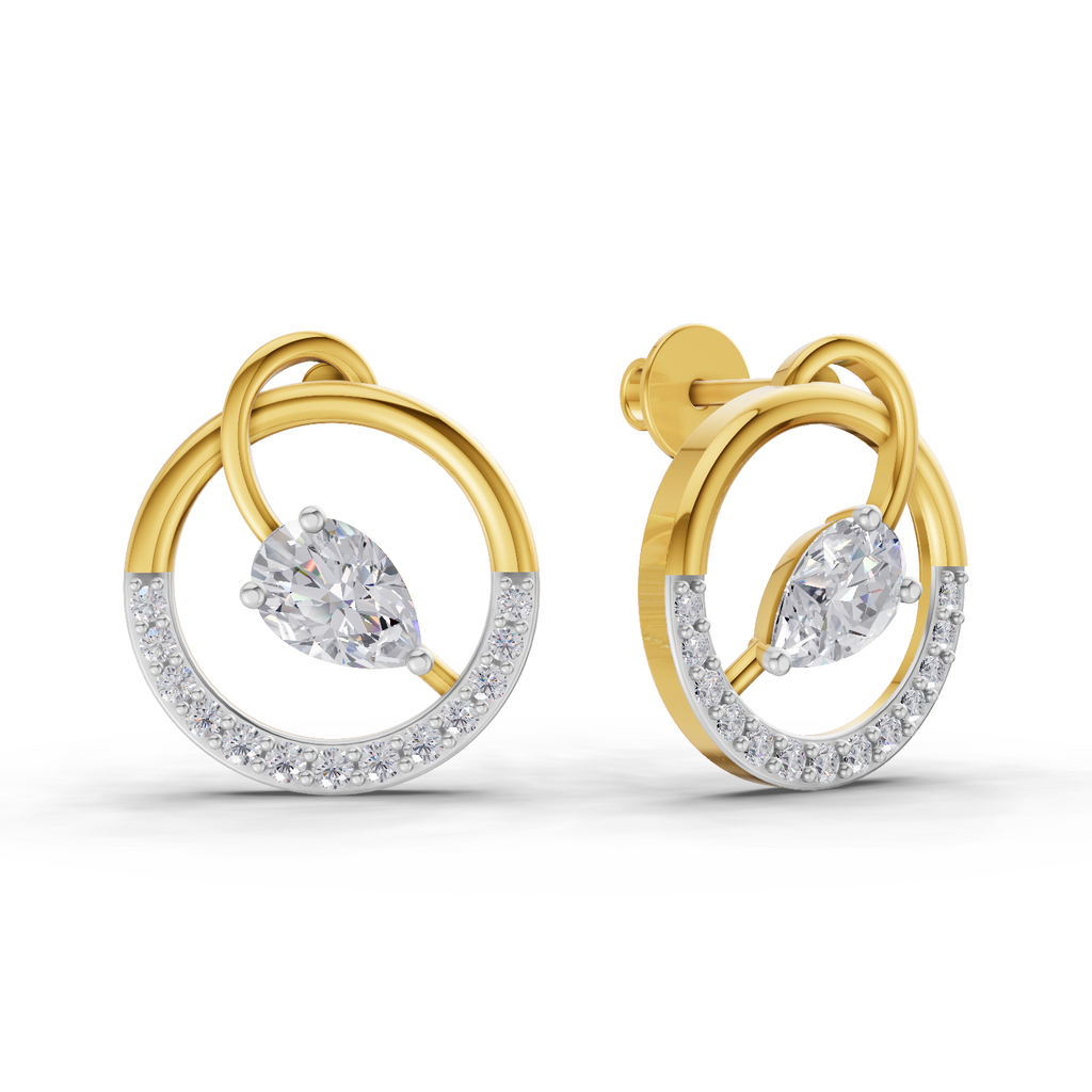 1.32 Carat Seraphina Circle Studs Earrings 14K