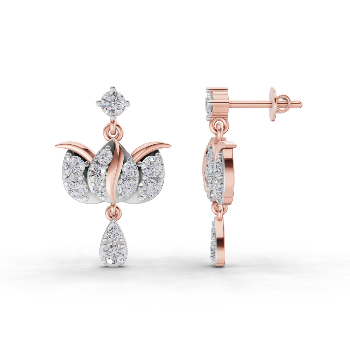 Resplendent Lotus Diamond Earrings