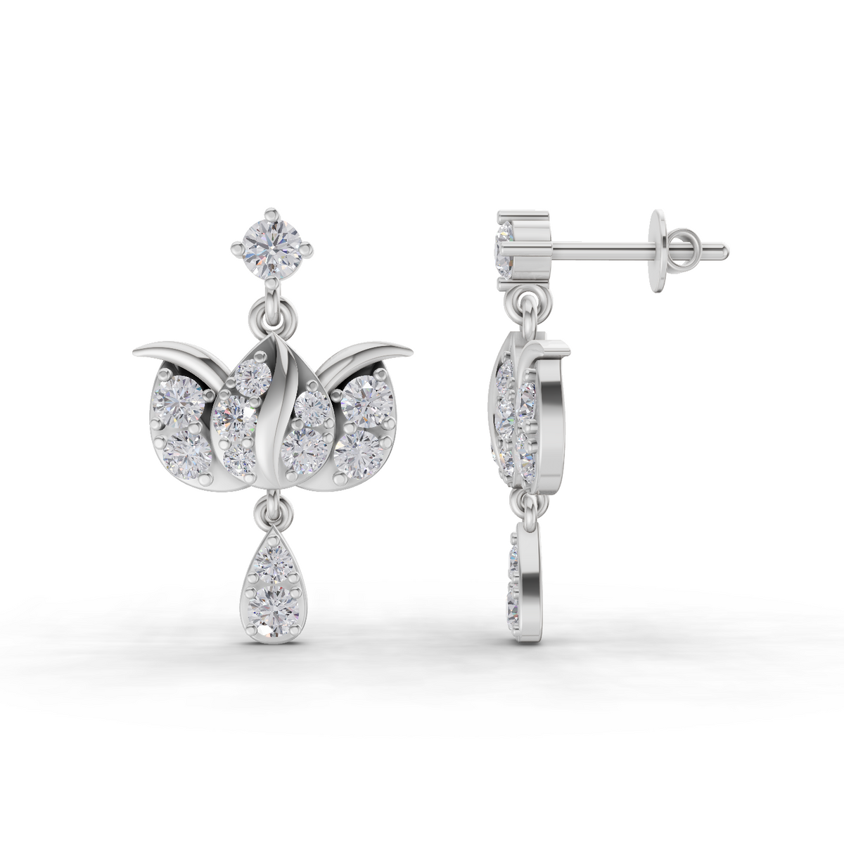 Resplendent Lotus Diamond Earrings