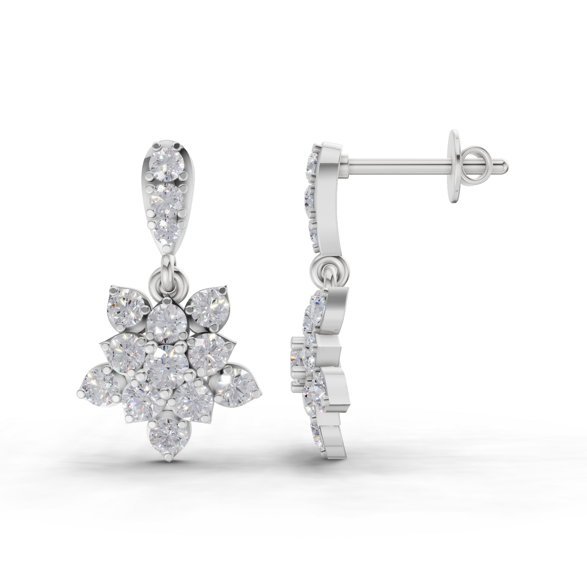 Timeless Lotus Diamond Earrings