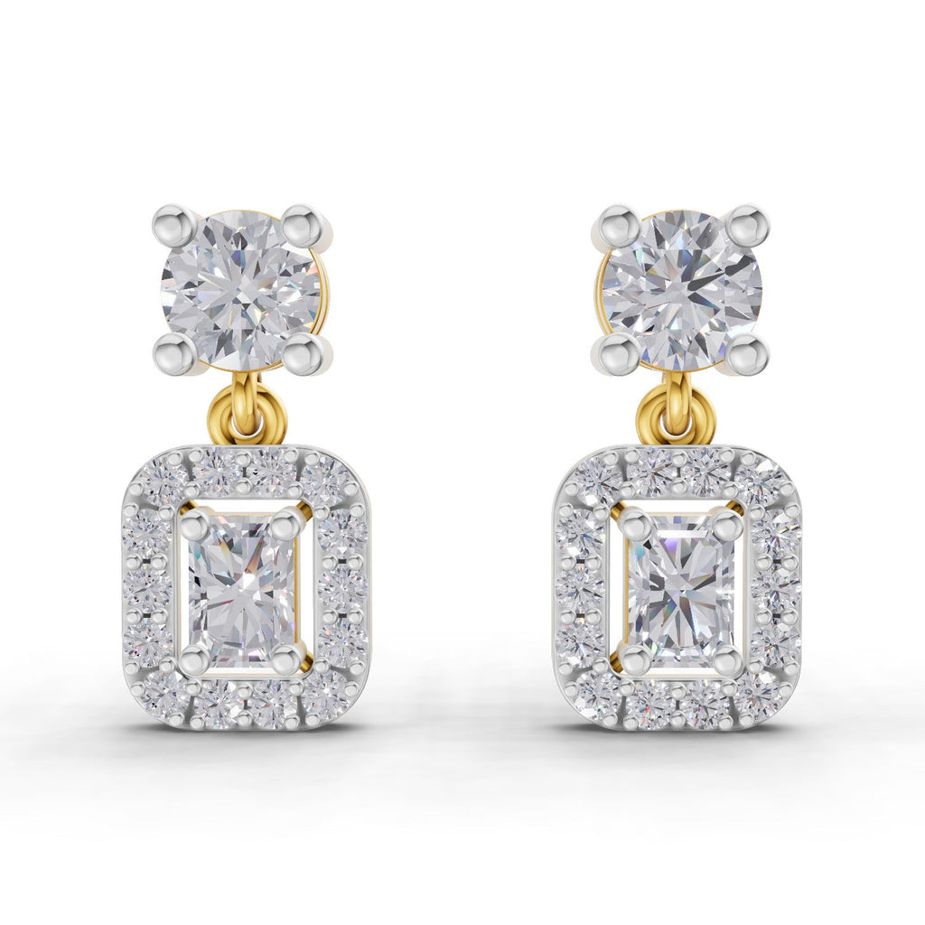 1.15 Carat Celeste Halo Drops Earrings 14K