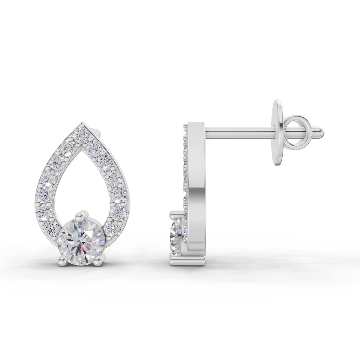 Radiant Pear Aurora Diamond Stud Earrings