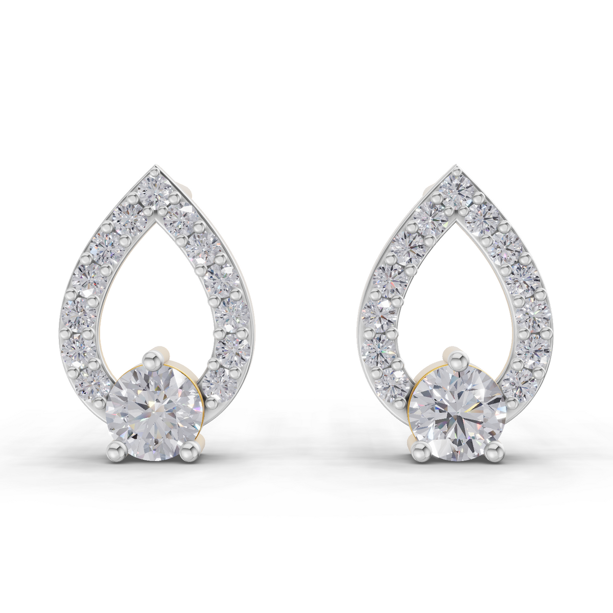 0.64 Carat Aurora Pear Studs Earrings 14K