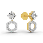 0.73 Carat Hexa Halo Studs Earrings 14K