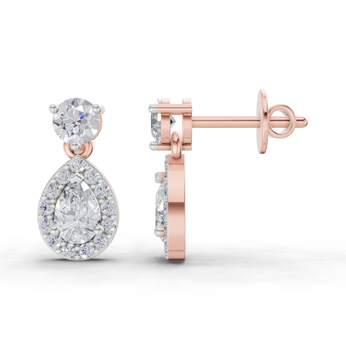 Shimmering Pear Celeste Diamond Earrings