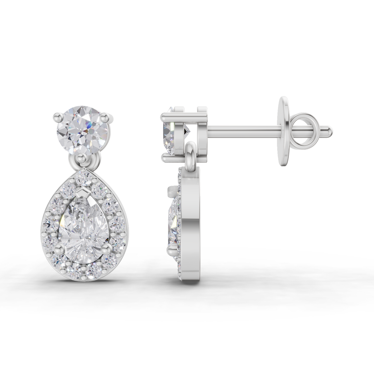Shimmering Pear Celeste Diamond Earrings