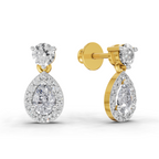 1.08 Carat Celeste Pear Halo Earrings 14K