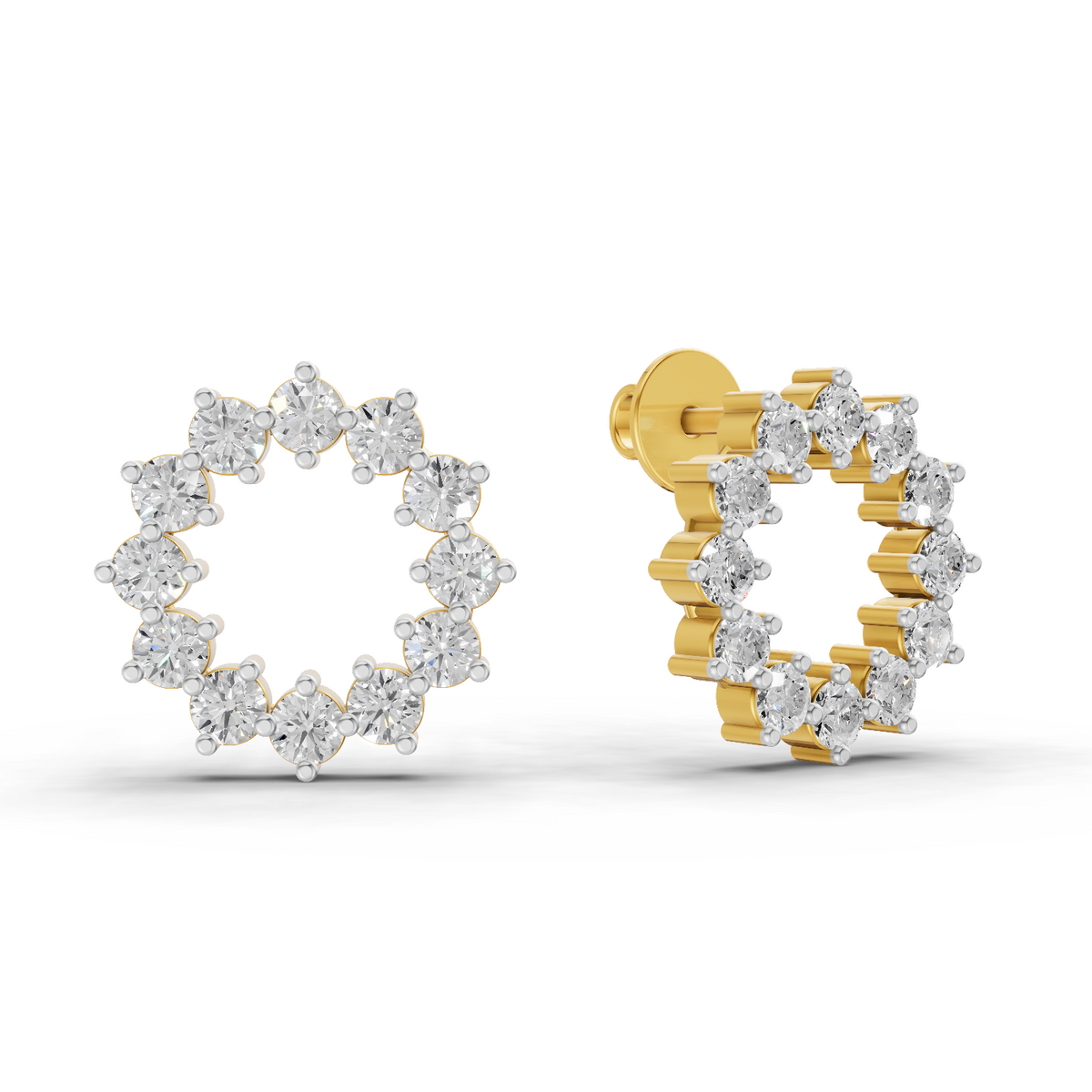1.25 Carat Celeste Circle Lab Earrings 14K