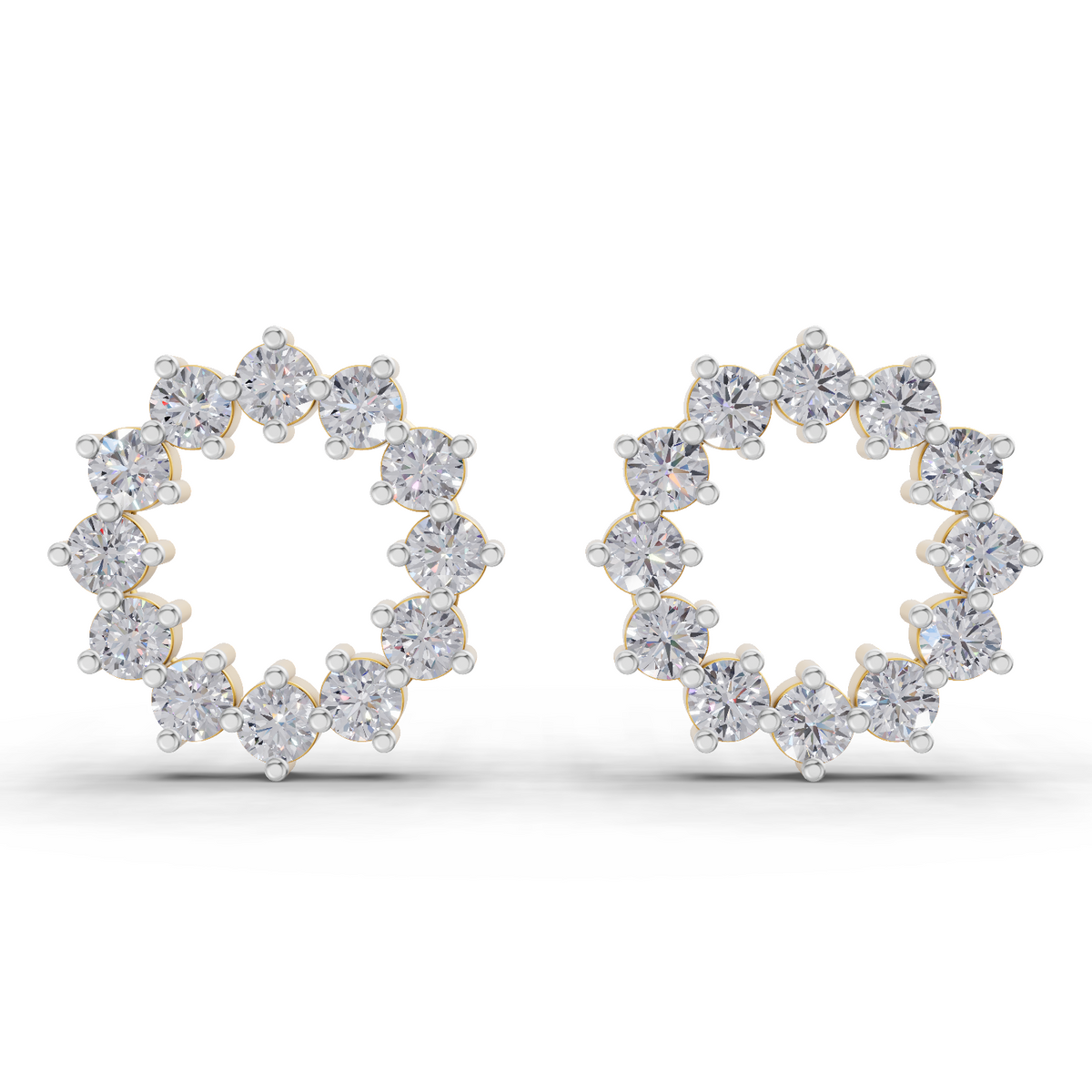 1.25 Carat Celeste Circle Lab Earrings 14K