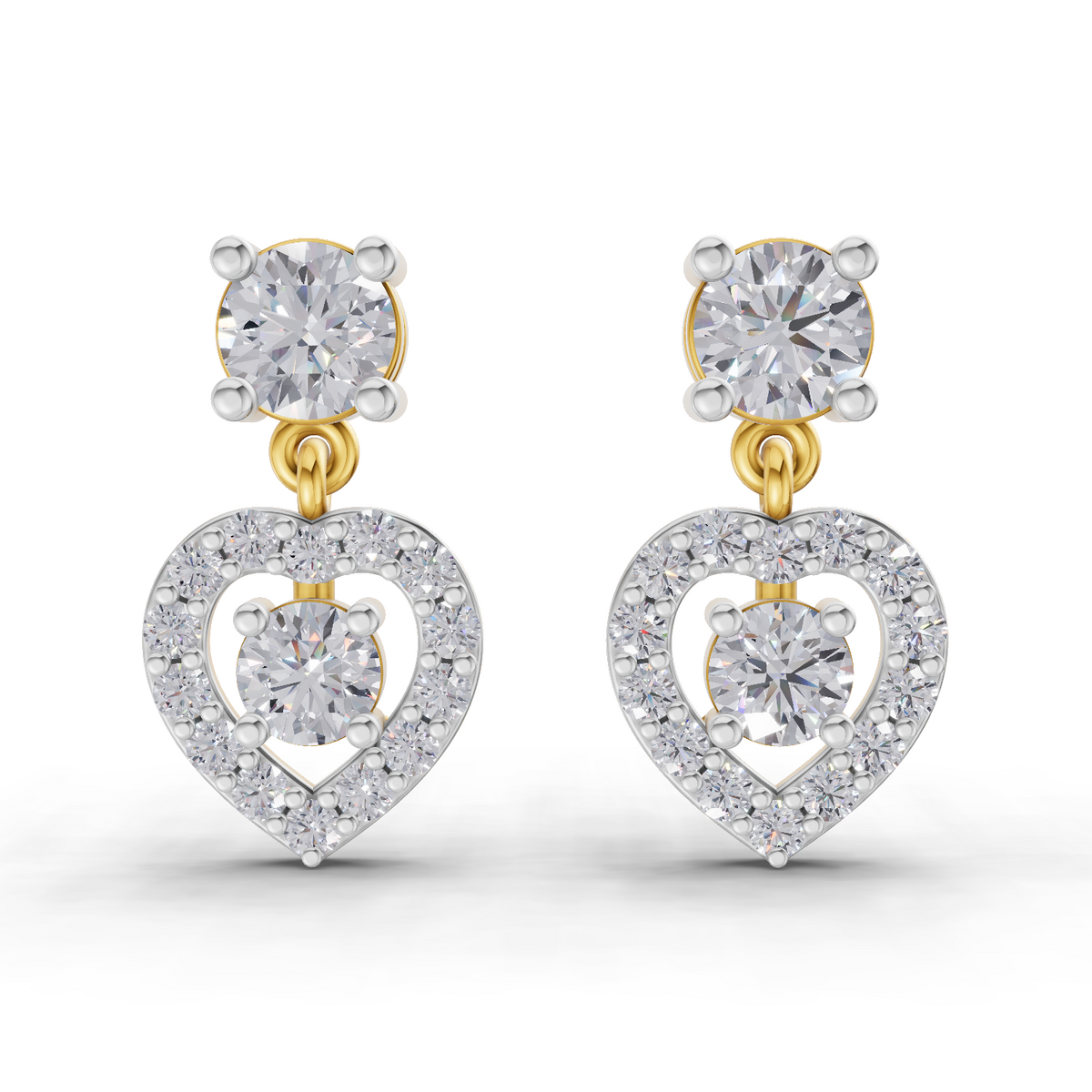 1.02 Carat Eternal Heart Drops Earrings 14K