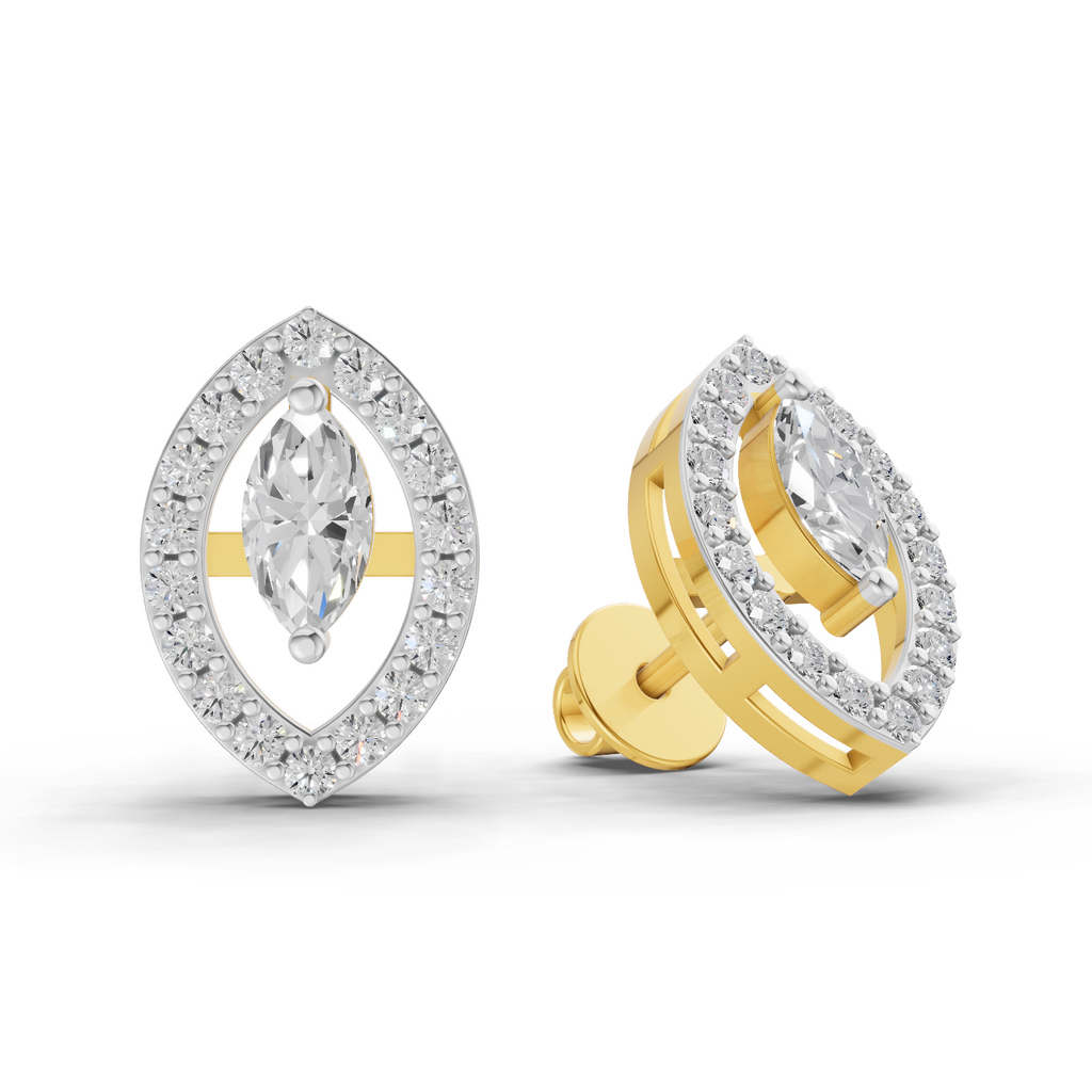 0.89 Carat Marquise Aura Studs Earrings 14K
