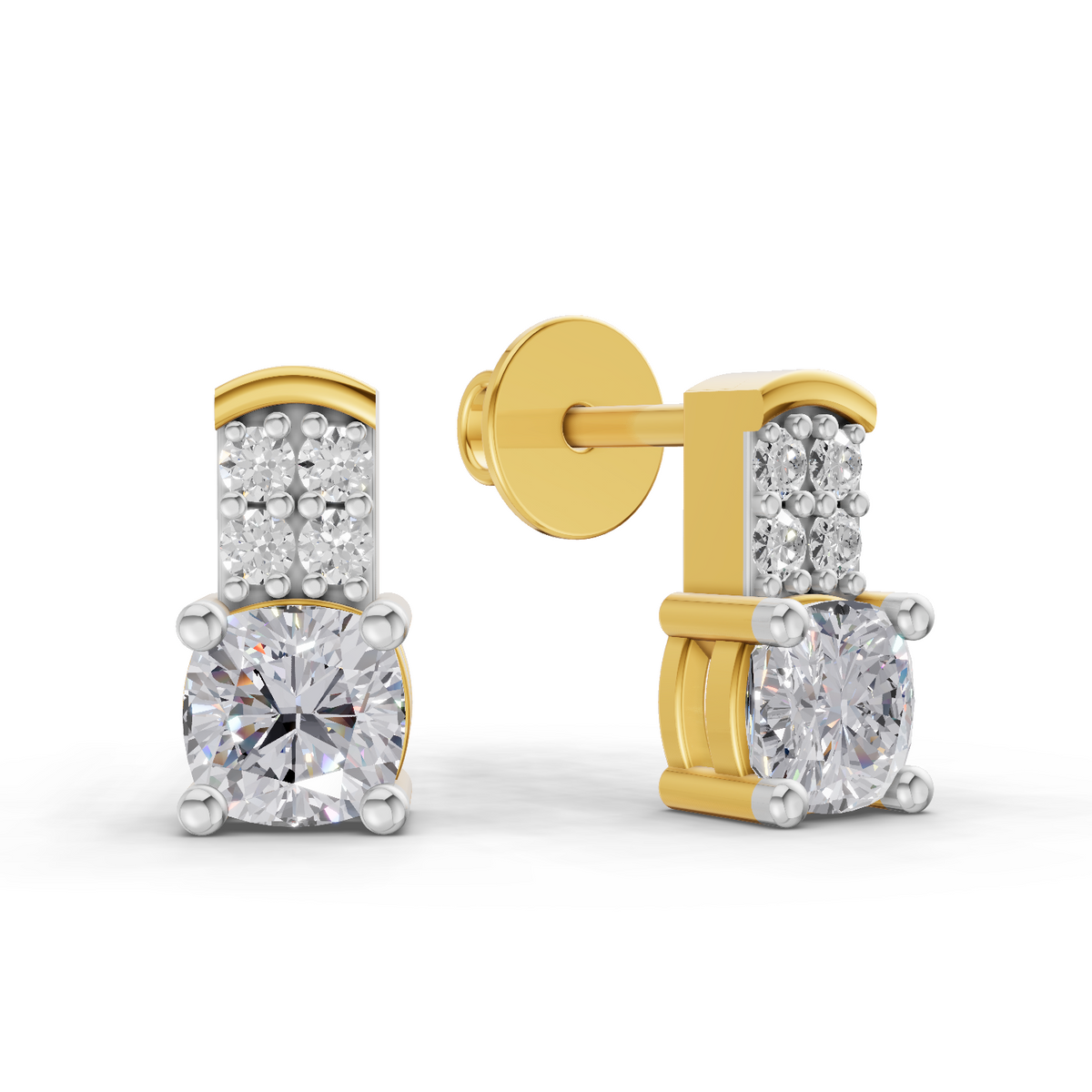 1.1 Carat Celeste Solitaire Stud Earrings 14K