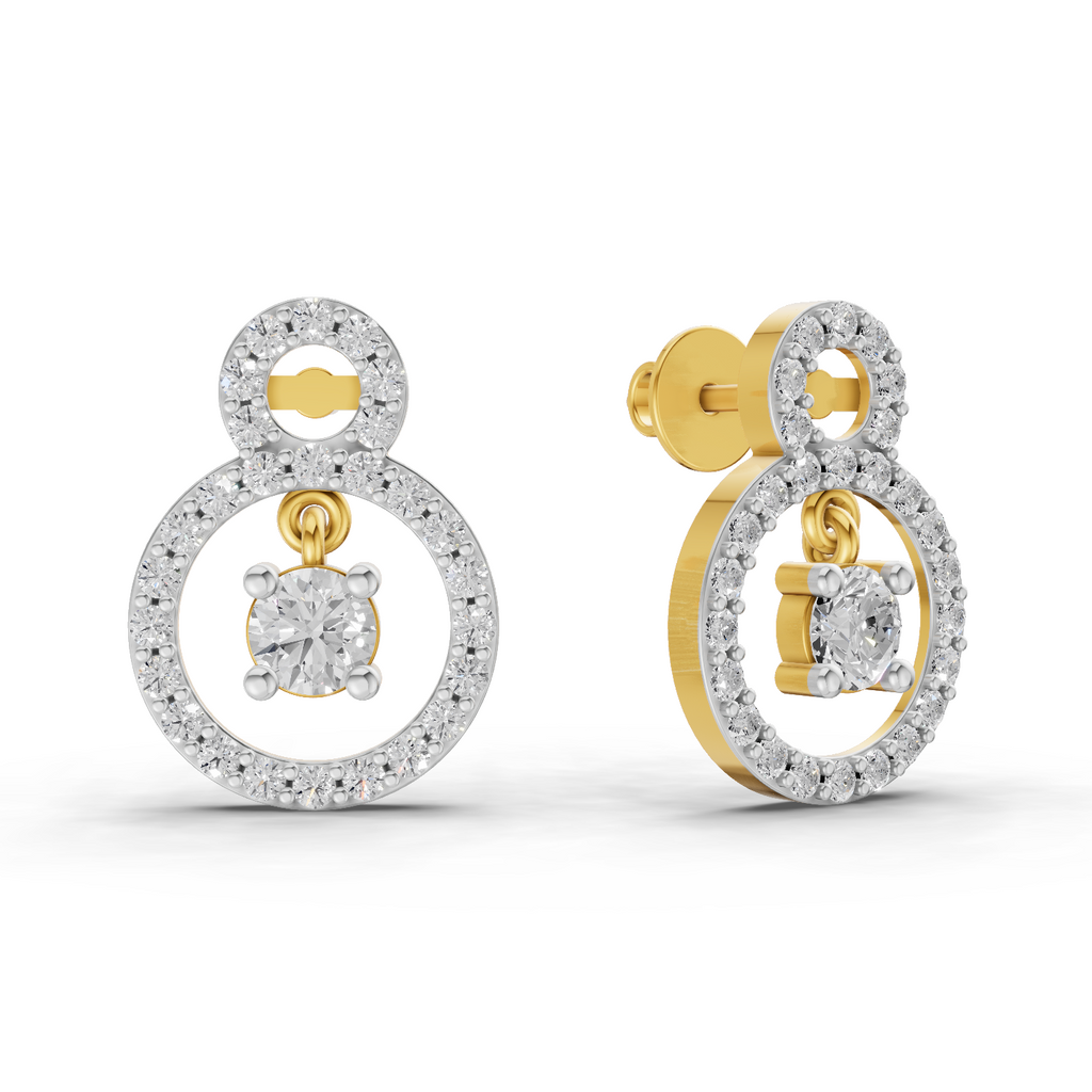 1.36 Carat Eternal Halo Drops Earrings 14K
