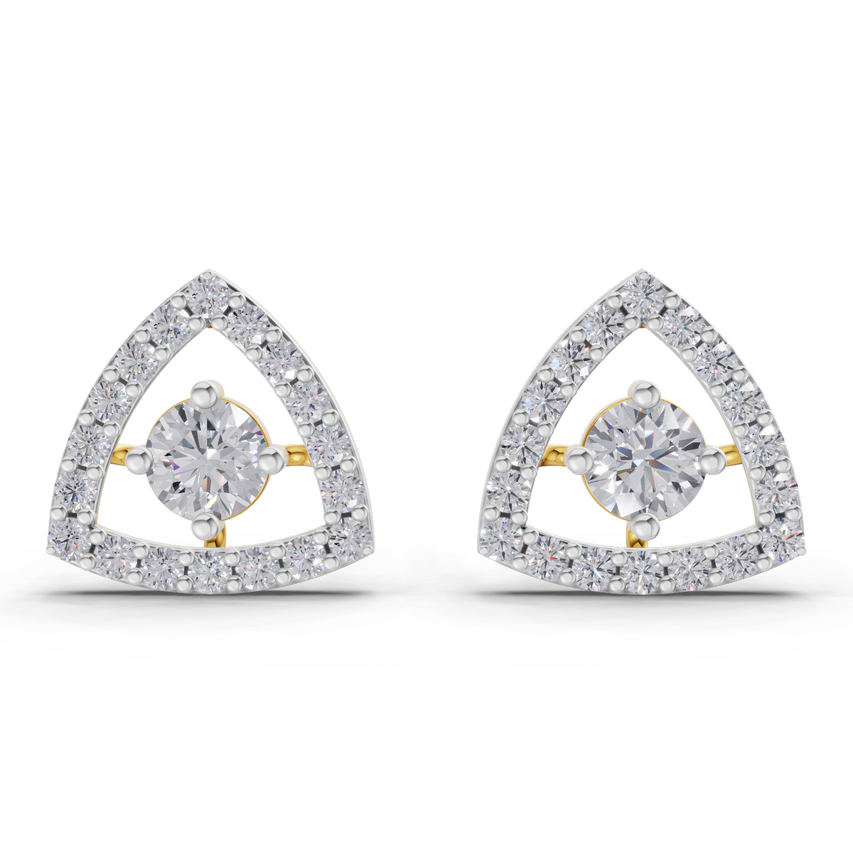 1.2 Carat Triane Diamond Studs Earrings 14K