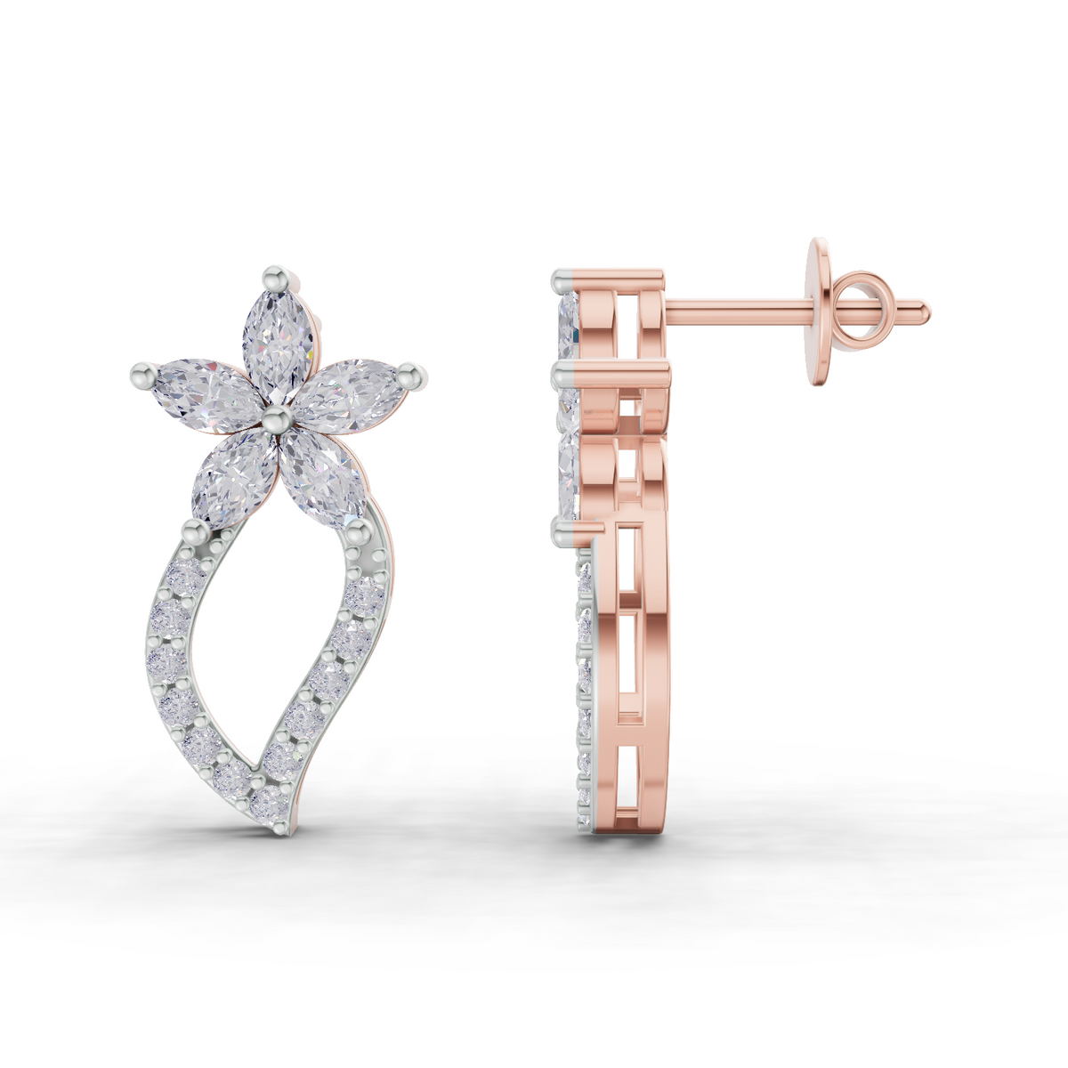 Glistening Bloom Diamond Earrings
