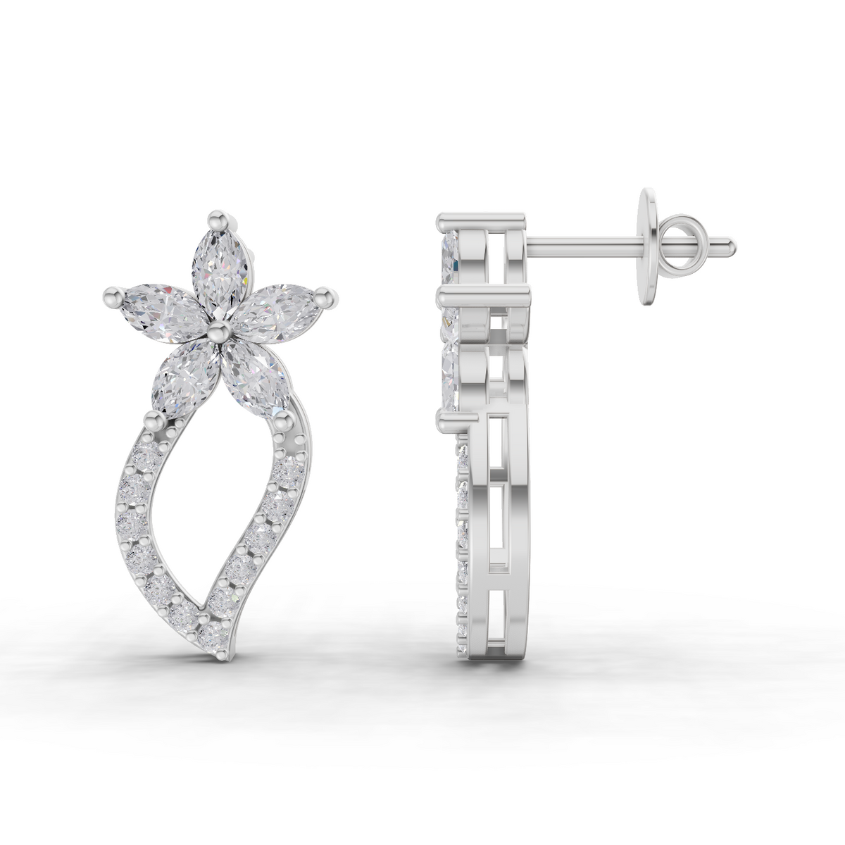 Glistening Bloom Diamond Earrings