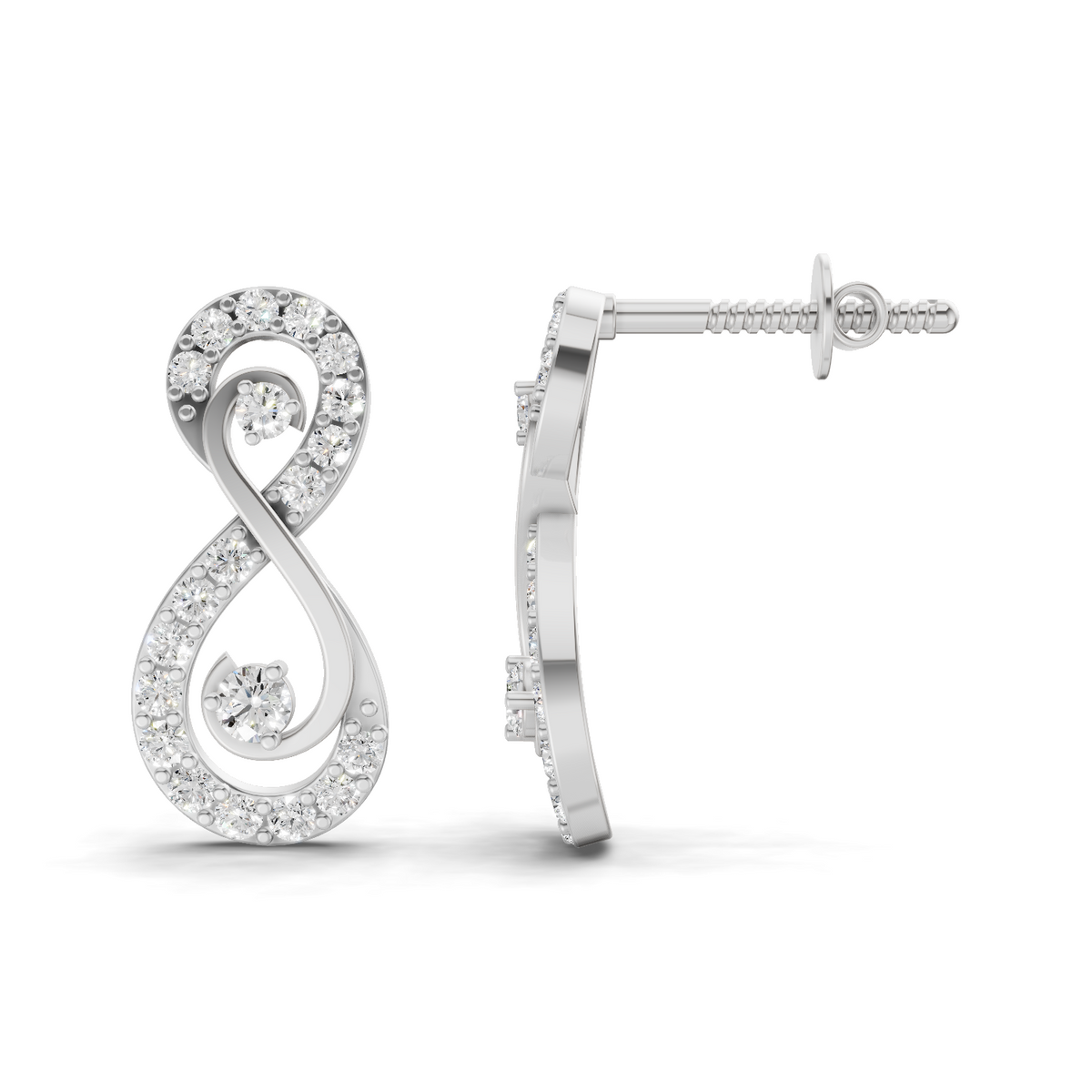 Dreamy Infinity Diamond Stud Earrings