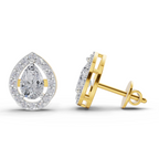 1.32 Carat Aurora Pear Halo Earrings 14K