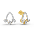 1.04 Carat Triple Pear Halo Studs Earrings 14K