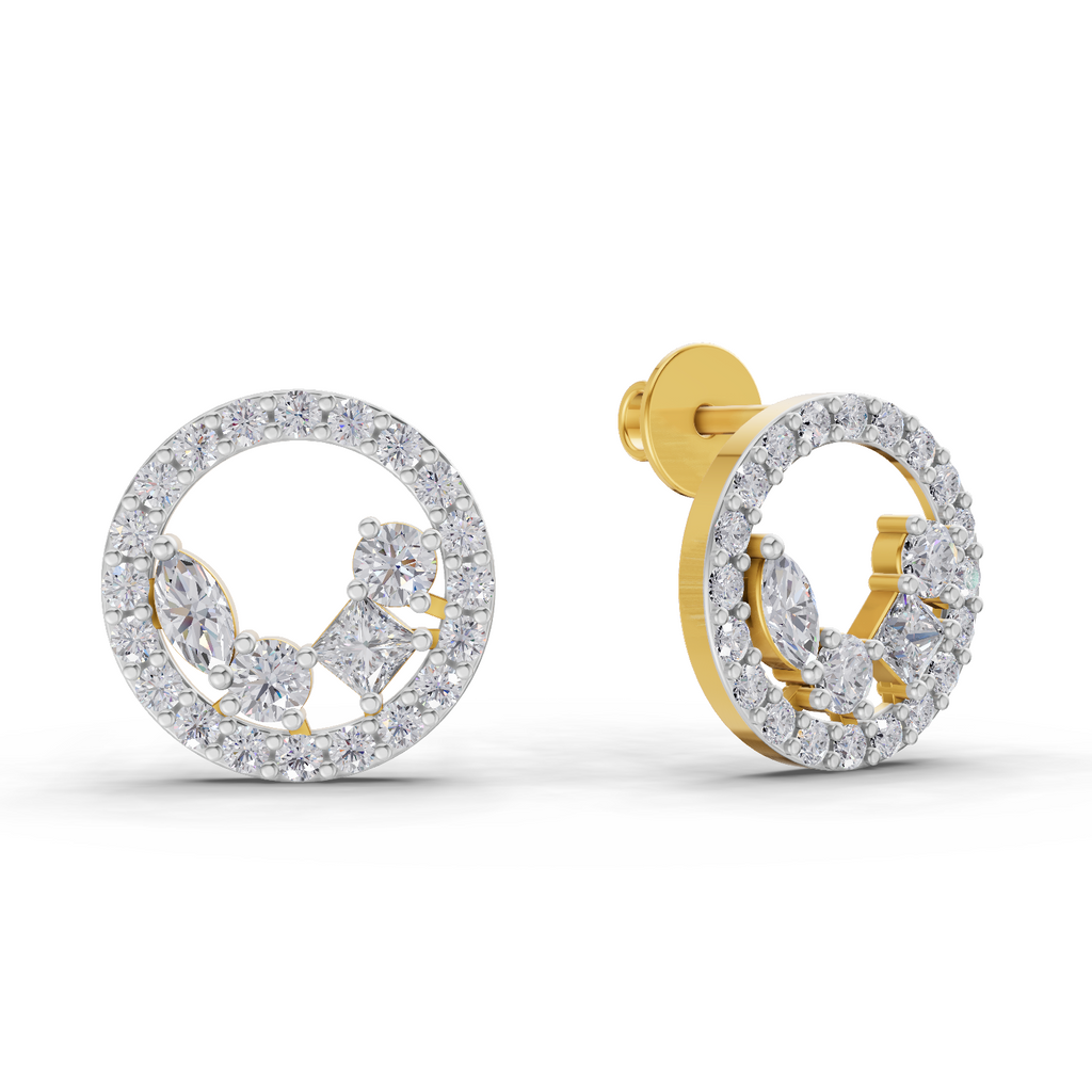 1.16 Carat Celeste Halo Studs Earrings 14K