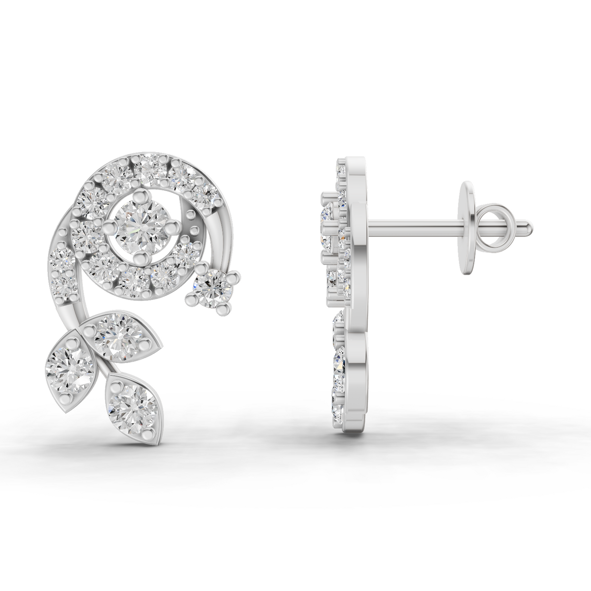 Lustrous Flora Diamond Earrings